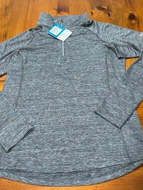 Nwt‎ Columbia Womens Grey Peach Tree Half Zip Pullover Long Sleeve Baselayer L